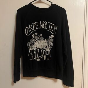 Black Skeleton Print Sweater